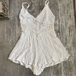White Boho Romper
